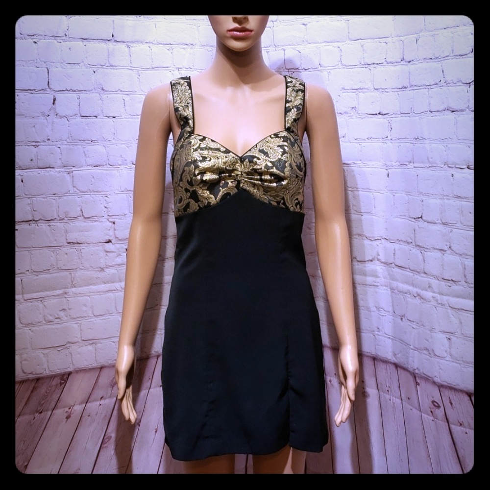 Black/gold party dress